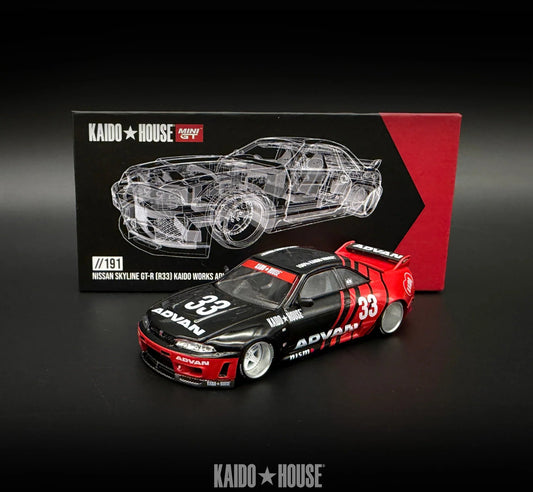 191 Nissan Skyline GT-R (R33) Kaido Works ADVAN - Kaido House x Mini GT