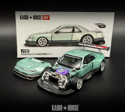 232 Nissan Silvia S13-R Kaido Works V1 - Kaido House x Mini GT