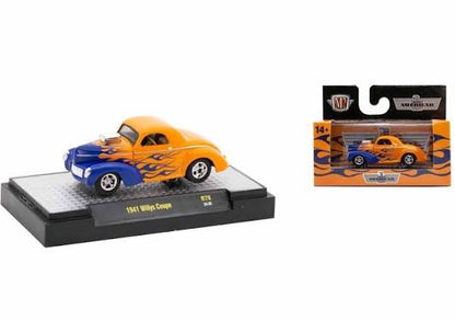 M2 Machines 1941 Willys Coupe Detroit Muscle - Naranja y azul