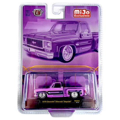 M2 Machines 1979 Chevrolet Silverado Stepside MiJo Exclusives - empaque frontal